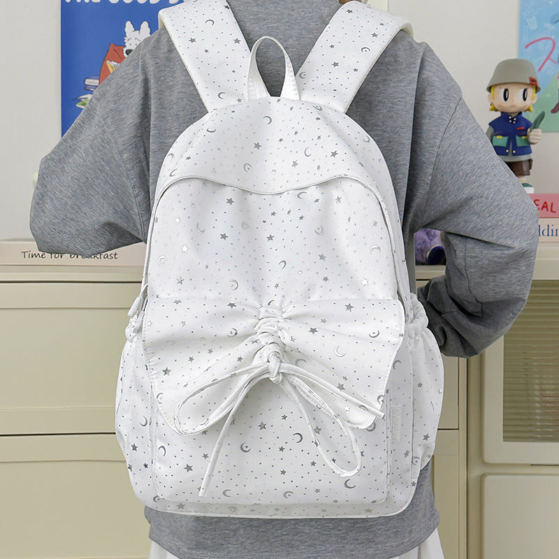 Starry Print Bow-Detail Backpack Stornfield