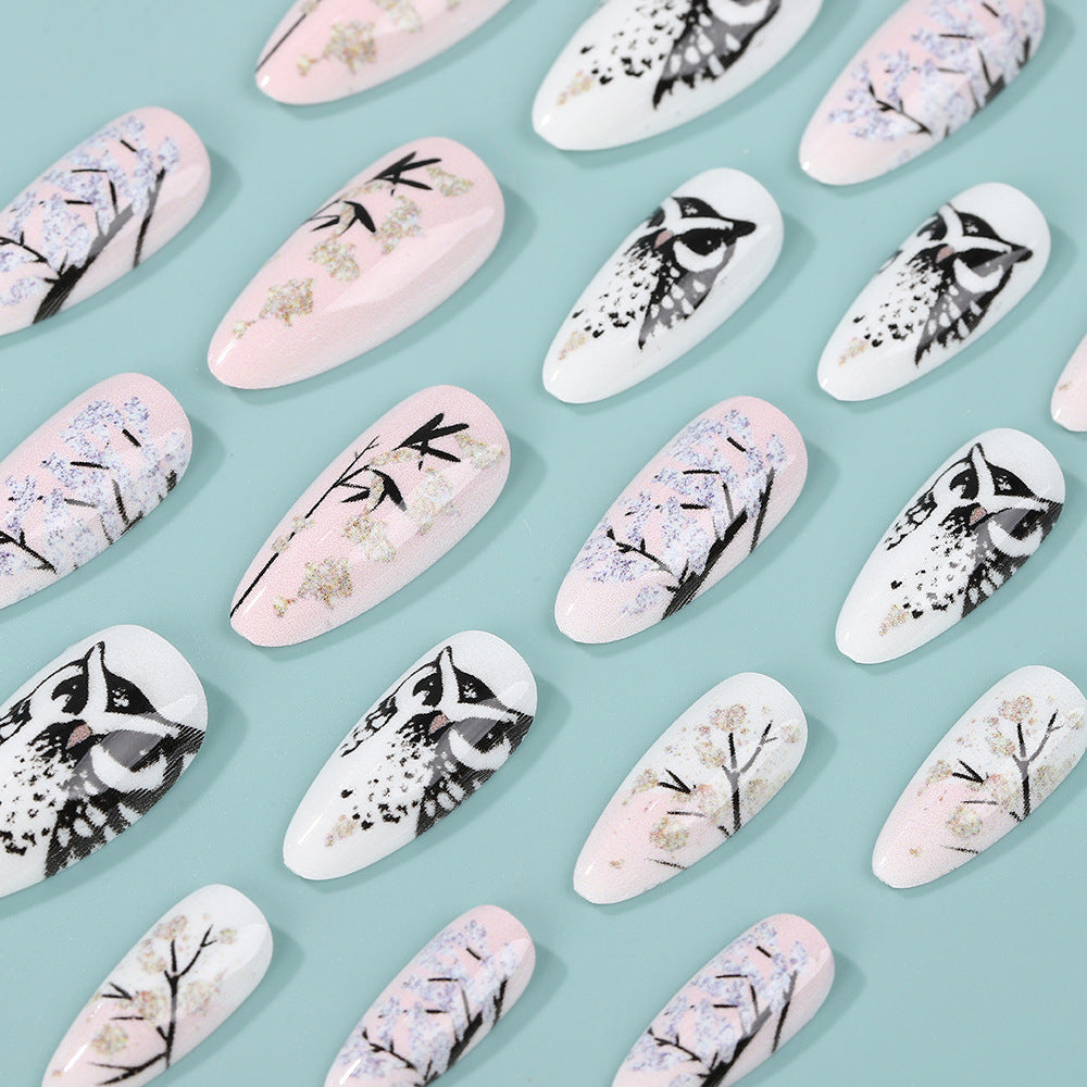 Creative art nails in elegant owl design Stornfield