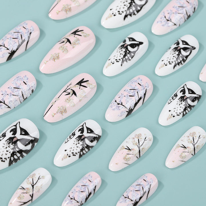 Creative art nails in elegant owl design Stornfield