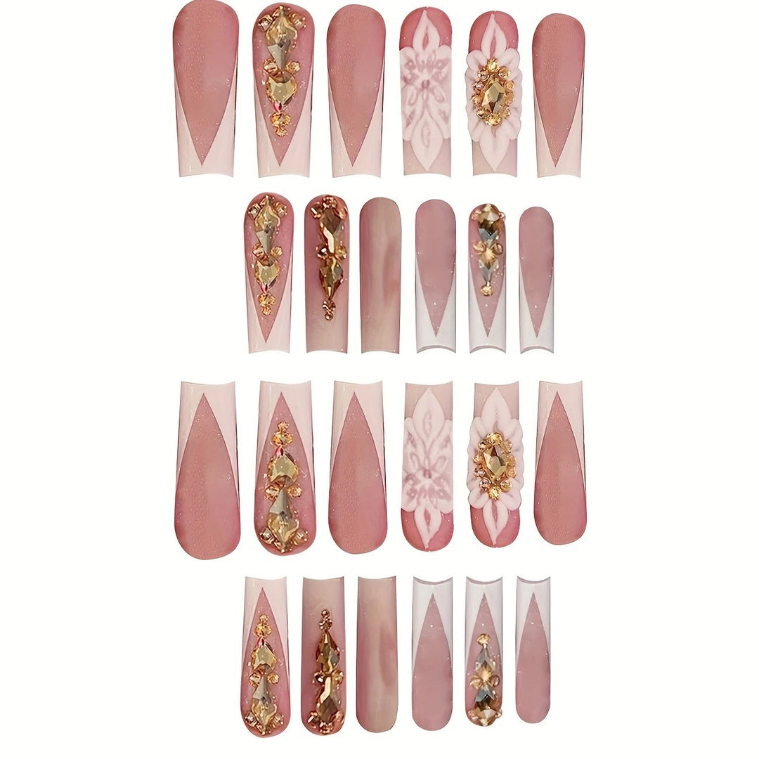 Luxury 3D Crystal-Embellished Nail Extensions Stornfield