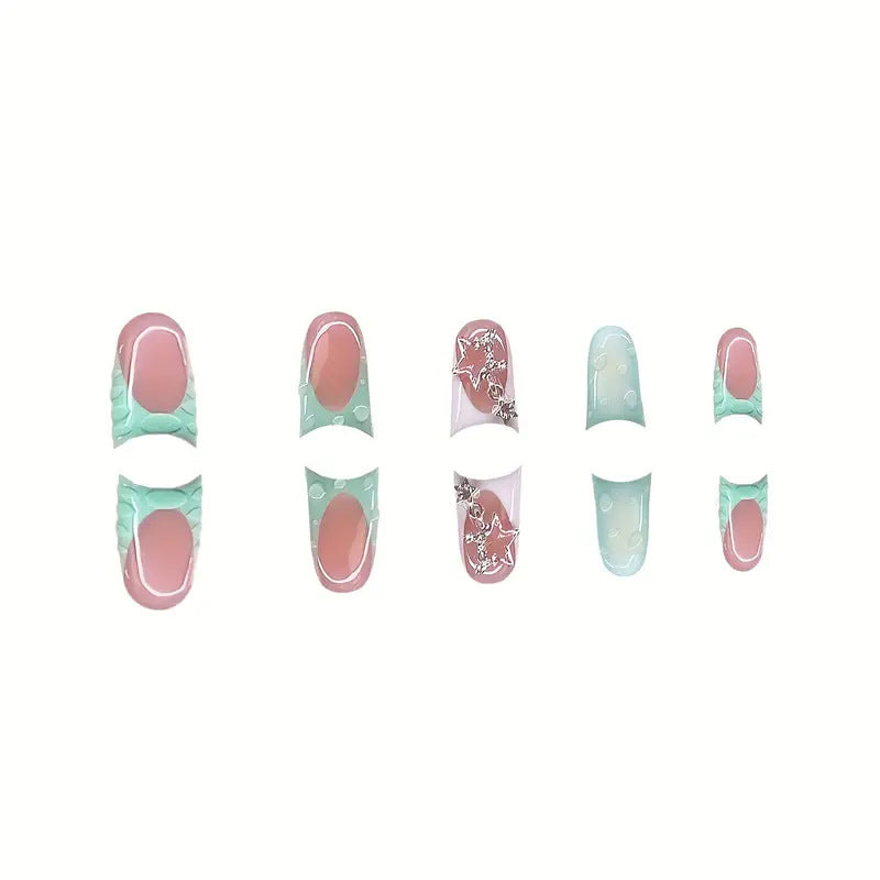 Artistic Press-On Nail Set with Unique Designs Stornfield