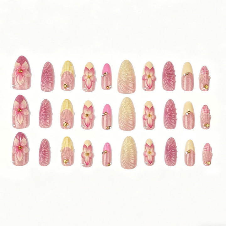 Floral Accent Press-On Nail Set Stornfield