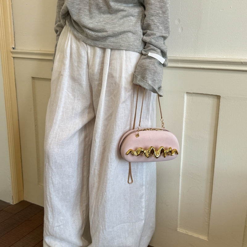 Artistic Wavy Detail Clutch Bag