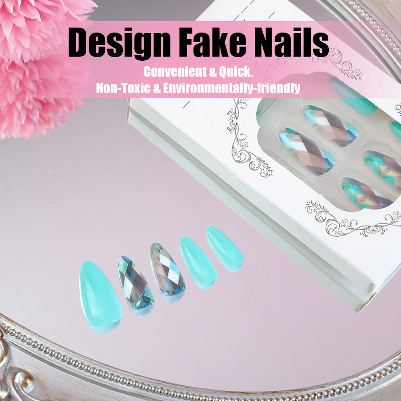 Acrylic nail set with elegant gradient and unique designs Stornfield