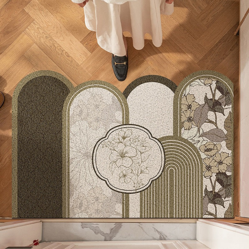 Motivational Flower Print Floor Mat