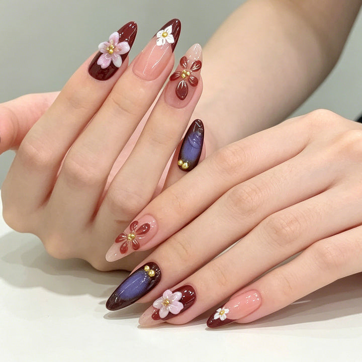 Decorative Floral Acrylic Nail Enhancements Stornfield 1789915431