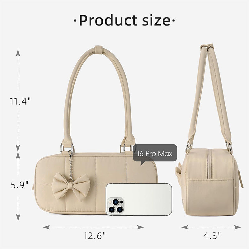 Fashionable shoulder bag with sophisticated design and bow trim Stornfield