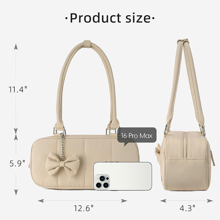 Fashionable shoulder bag with sophisticated design and bow trim Stornfield