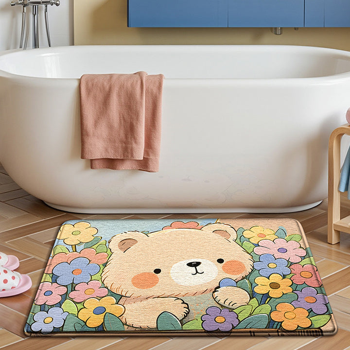 Cute Bunny-Themed Bath Mat