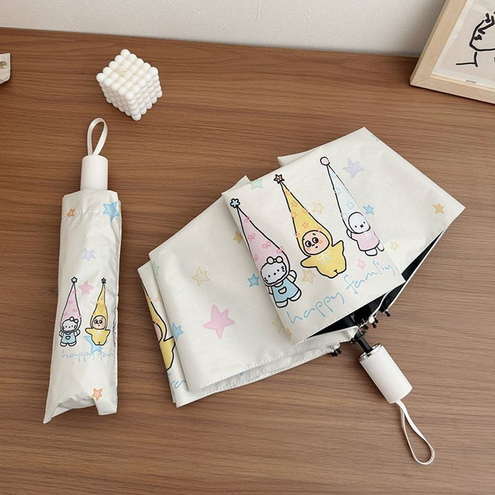Women's Folding Umbrella with Playful Family Design Stornfield