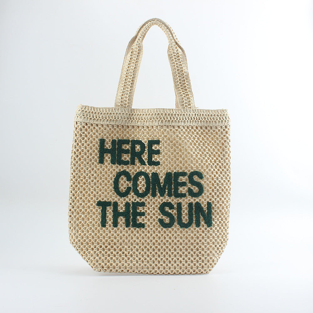 Handcrafted macrame bags with quote elements Stornfield