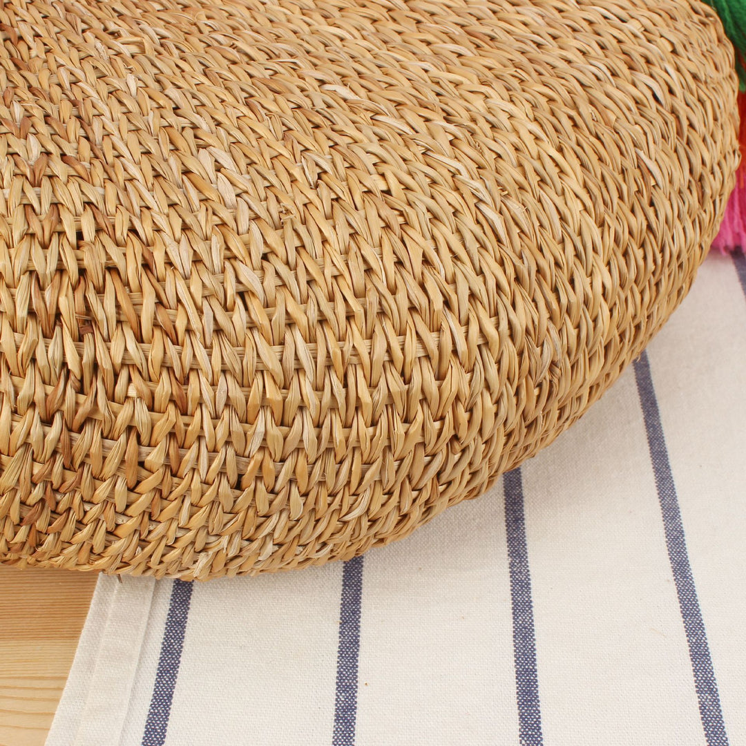 Braided Bast Crossbody Bag with Colorful Tassels Stornfield