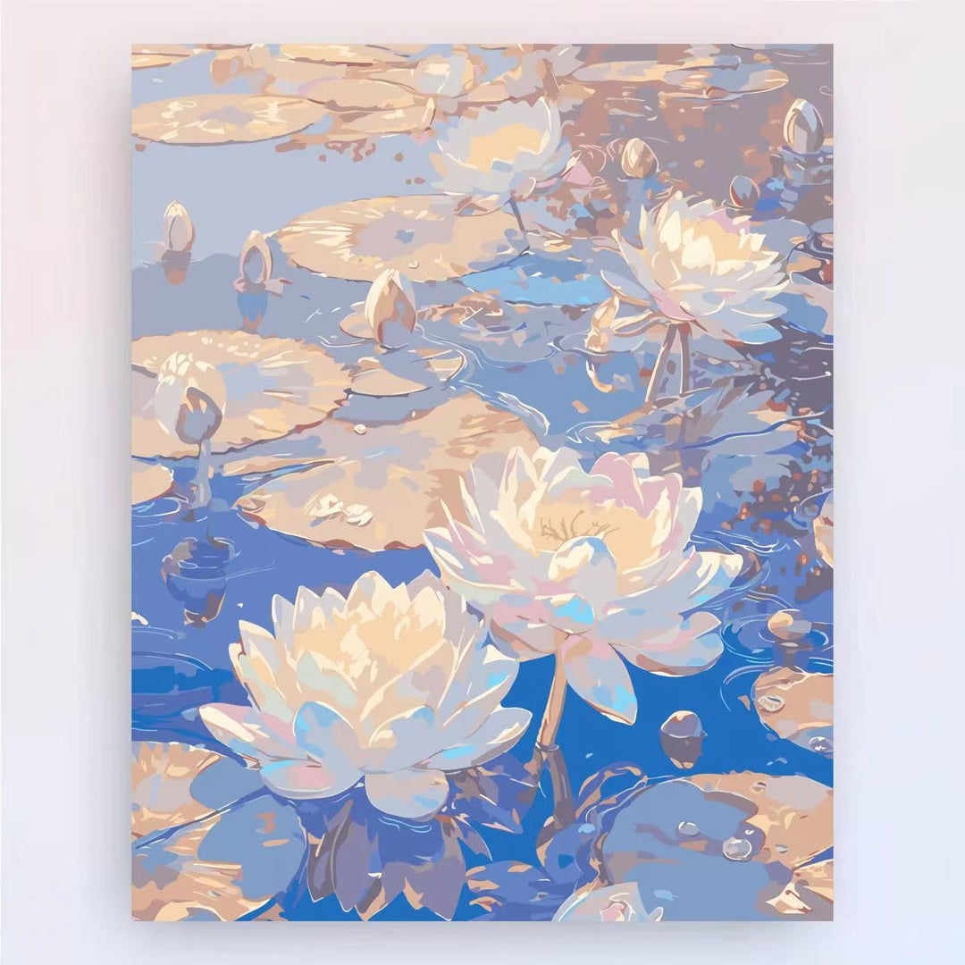 Contemporary Lotus Floral Canvas Art Print Stornfield