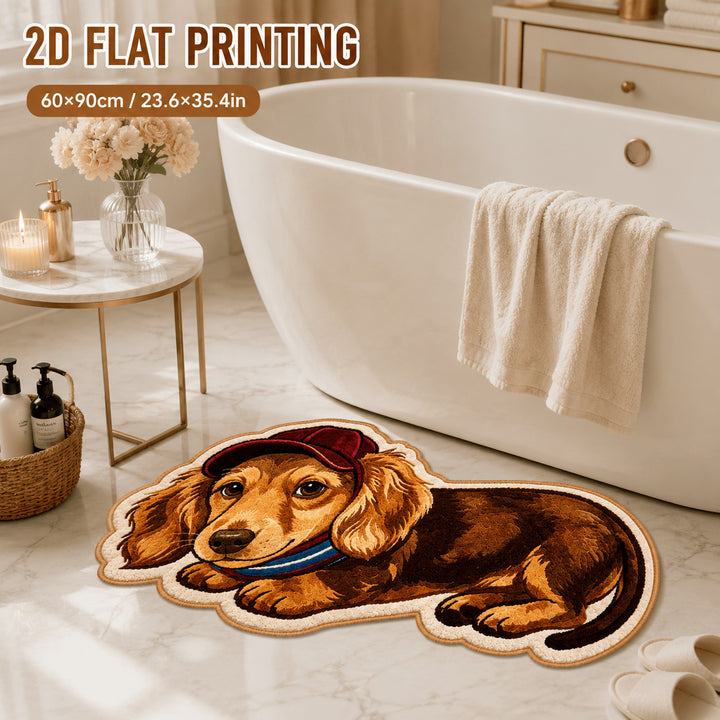 Decorative Dog Print Bath Mat