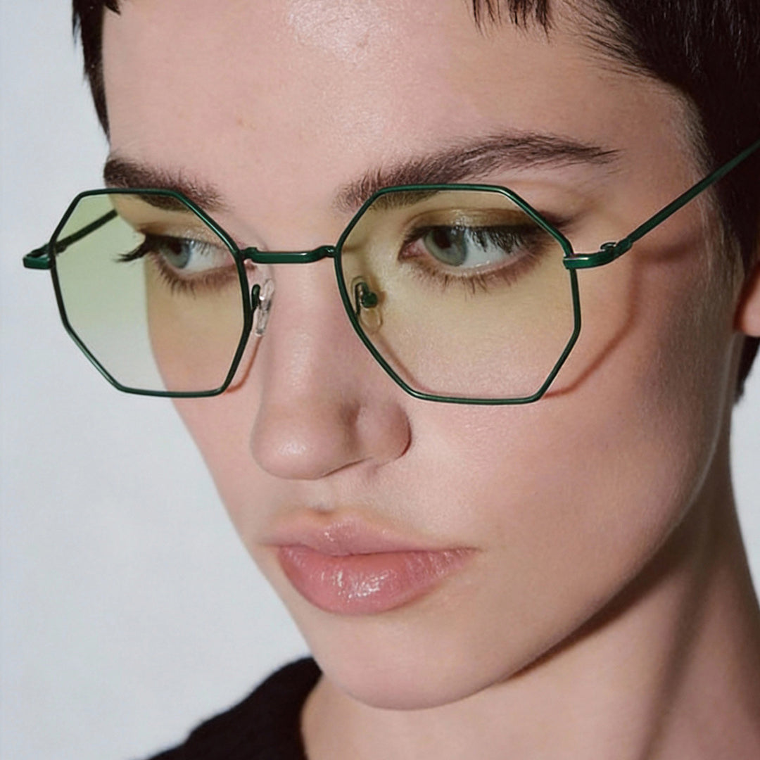 Women's octagonal sunglasses with elegant metal accents Stornfield