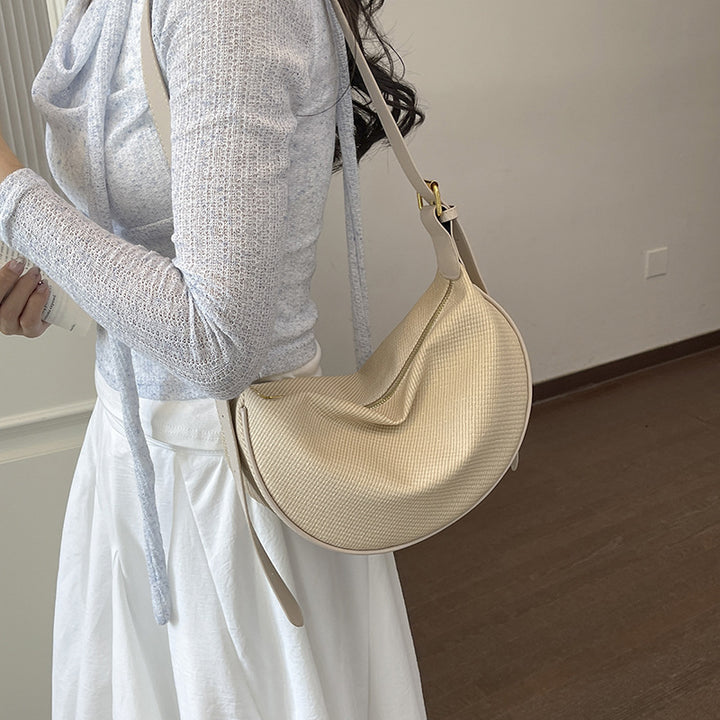 Textured Leather Hobo Bag