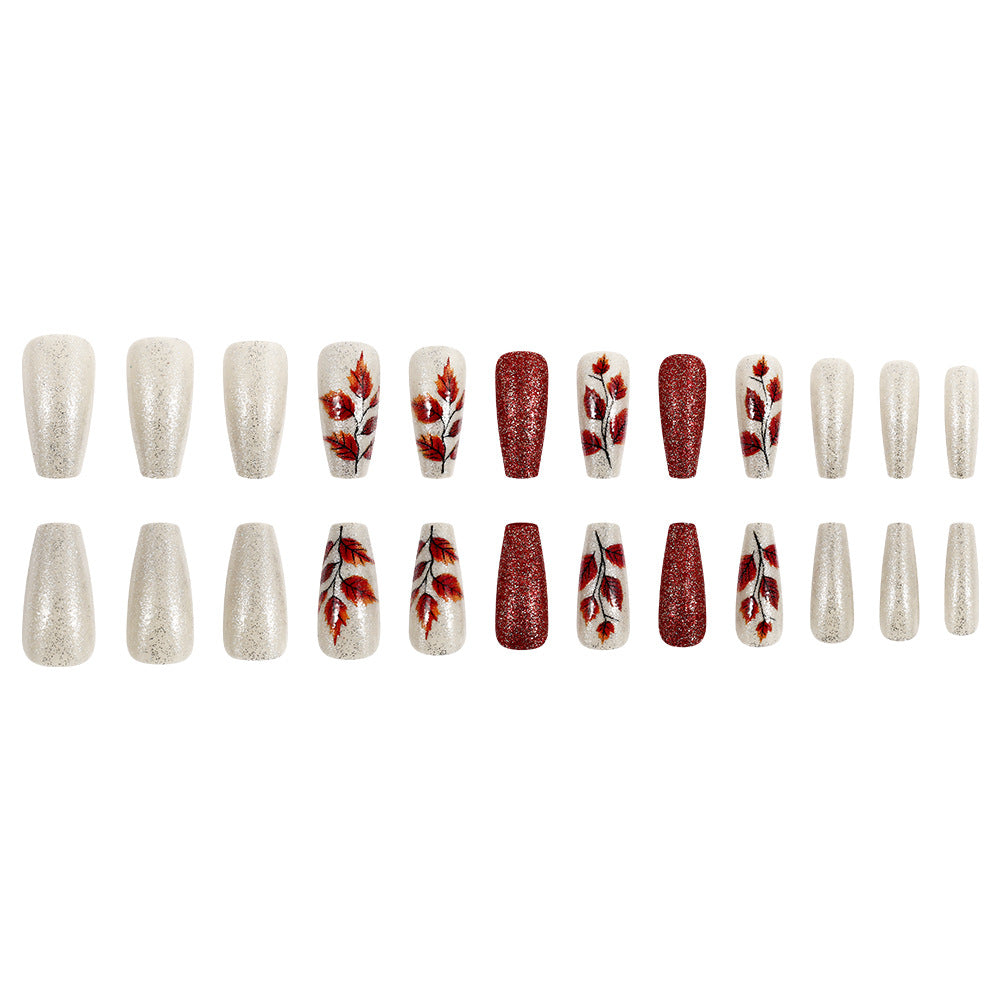 Autumn-Themed Decorative Press-On Nails Stornfield