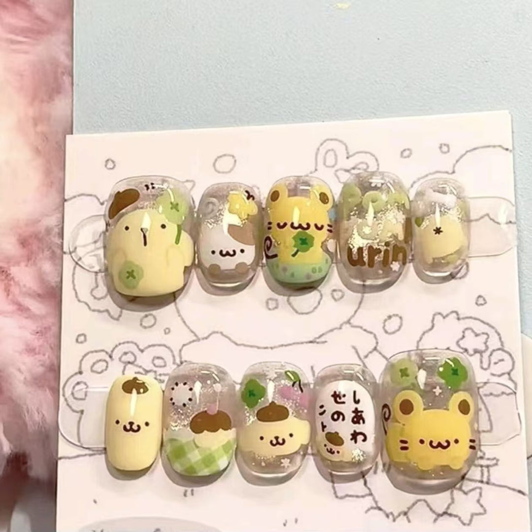 Whimsical Character Press-On Nail Art Set Stornfield