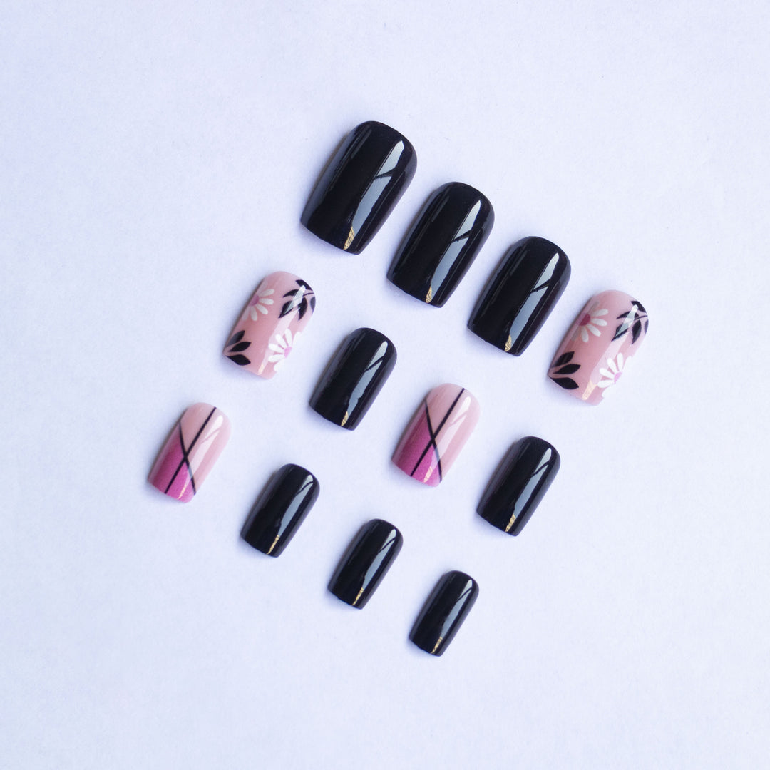Artistic Floral and Geometric Nail Art Set