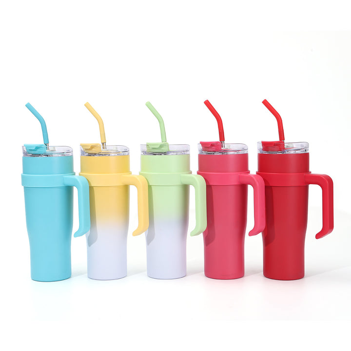 Women Insulated Mug with Plastic Handle and Integrated Straw Stornfield