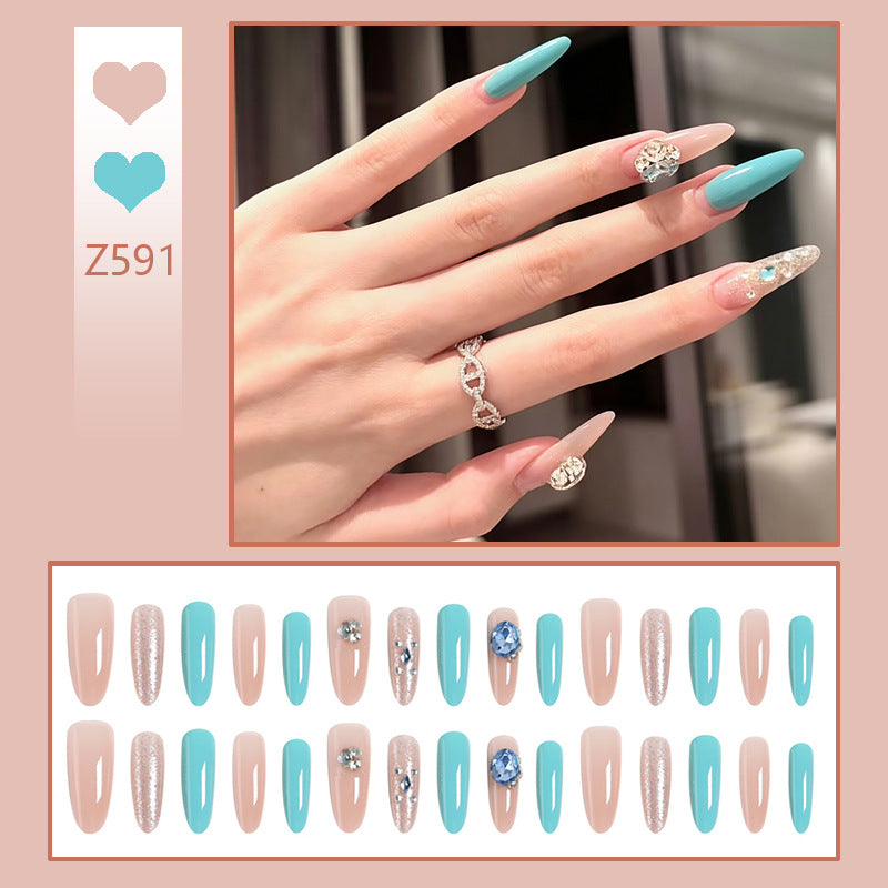 Artificial nail set with glamorous 3D applications and sparkling design Stornfield