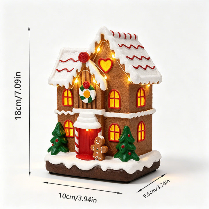Illuminated Christmas village decoration with moving figures Stornfield