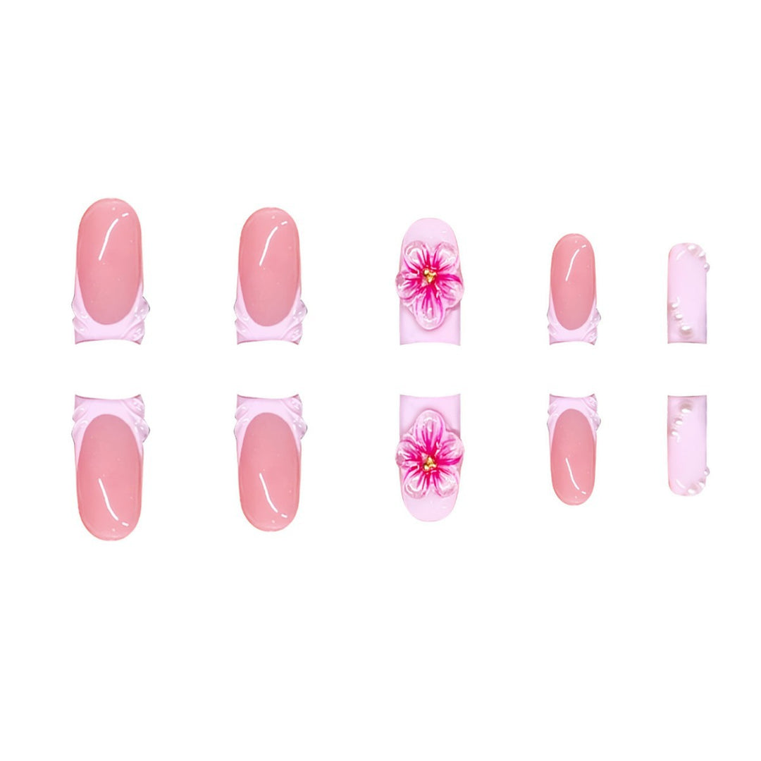 Premium 3D Floral Press-On Nail Art Stornfield