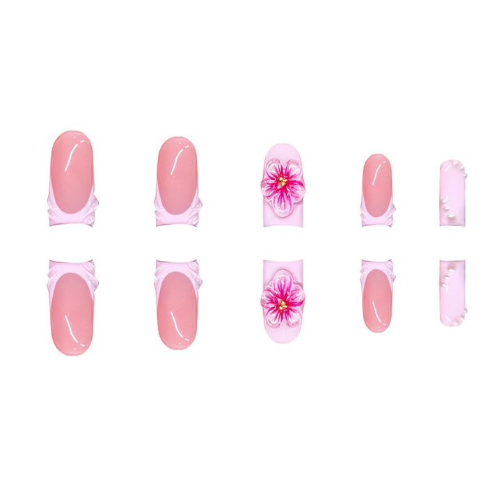 Premium 3D Floral Press-On Nail Art Stornfield