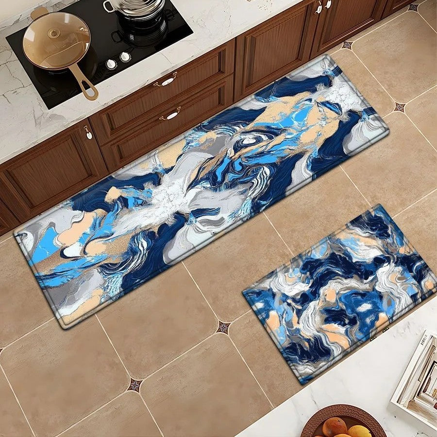 Floral Pattern Kitchen Runner Mat