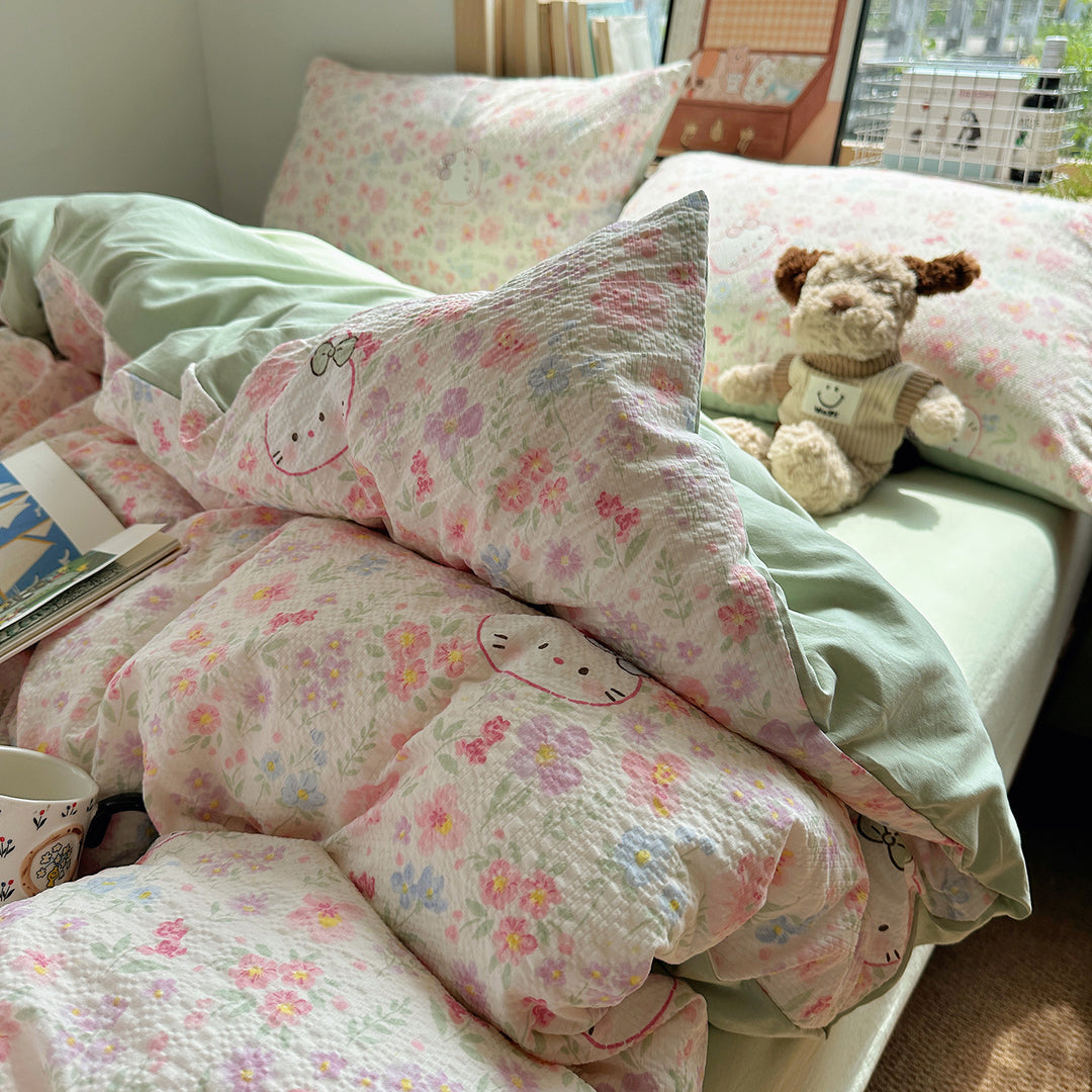 Playful Cartoon Dog Themed Bedding Set