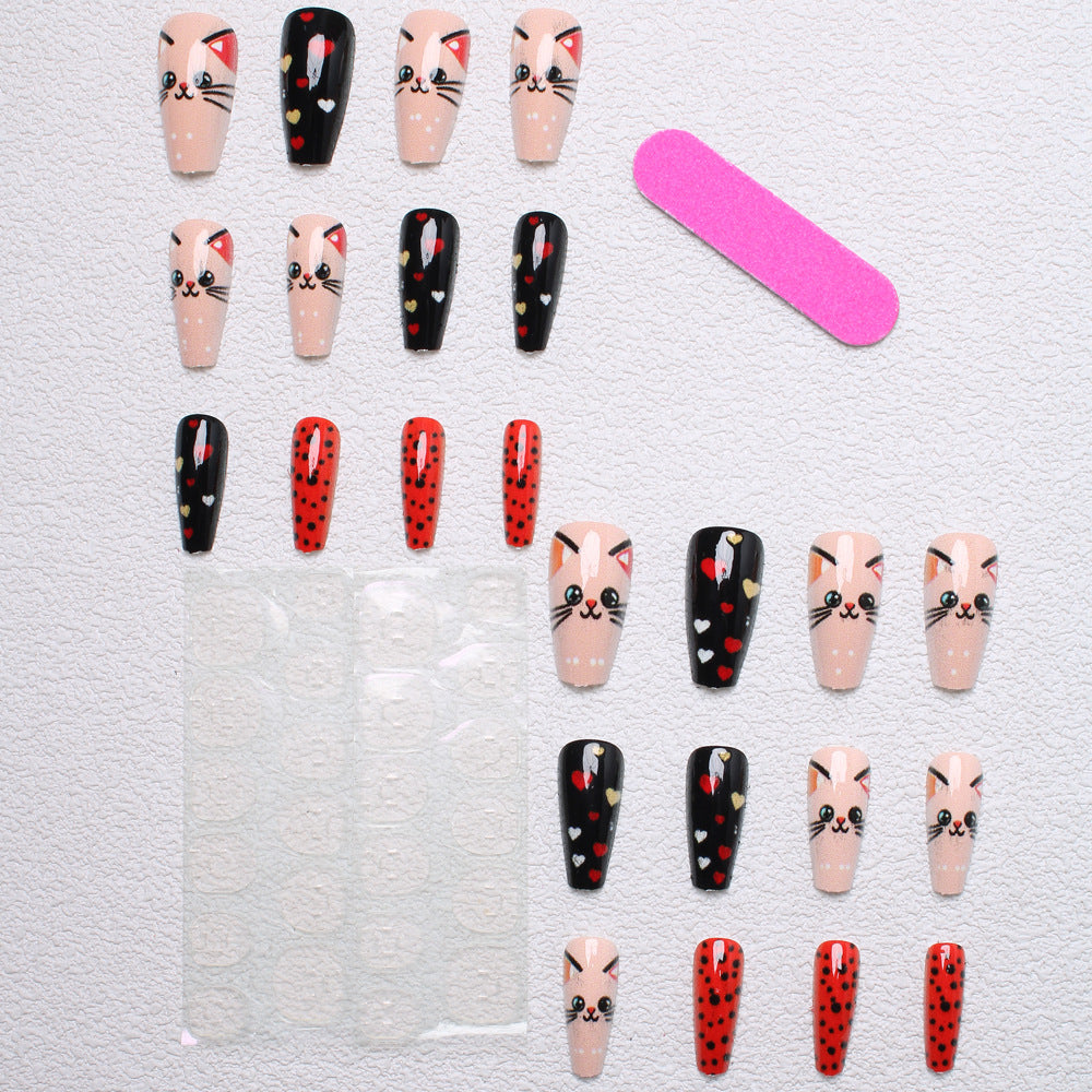 Playful Cat-Themed Press-On Nails Stornfield