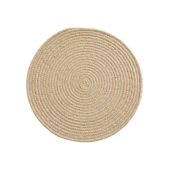 Round carpet made of braided jute with spiral structure and flat weaving Stornfield
