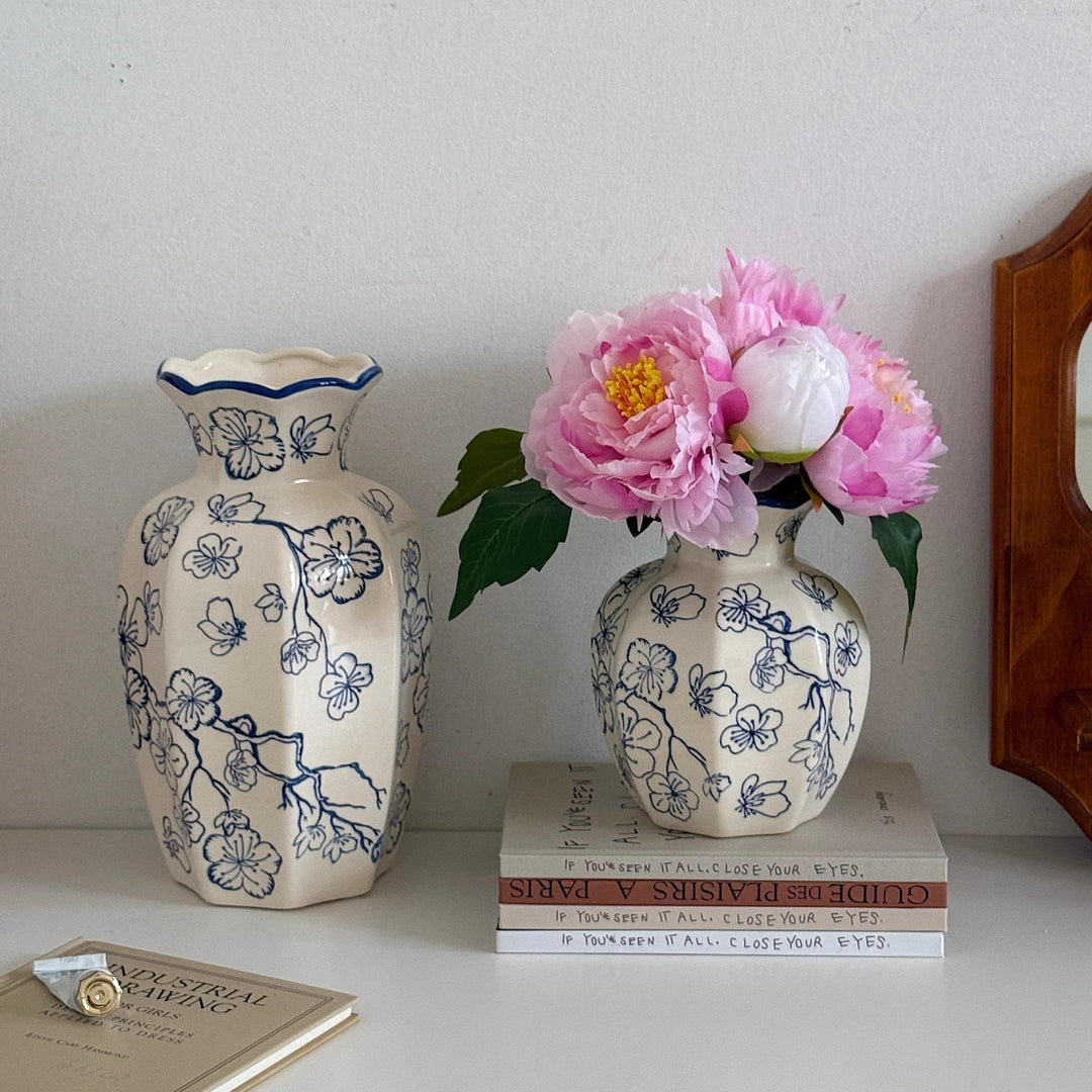 Floral-Inspired Decorative Ceramic Vase