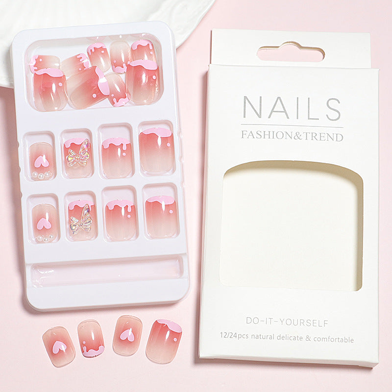 Romantic Heart Design Press-On Nail Set Stornfield