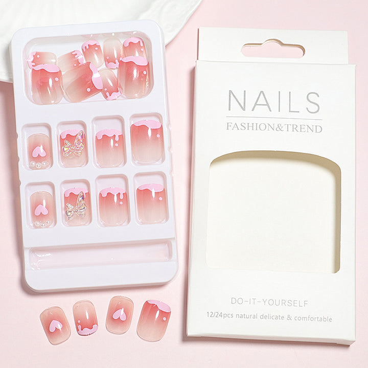 Romantic Heart Design Press-On Nail Set Stornfield