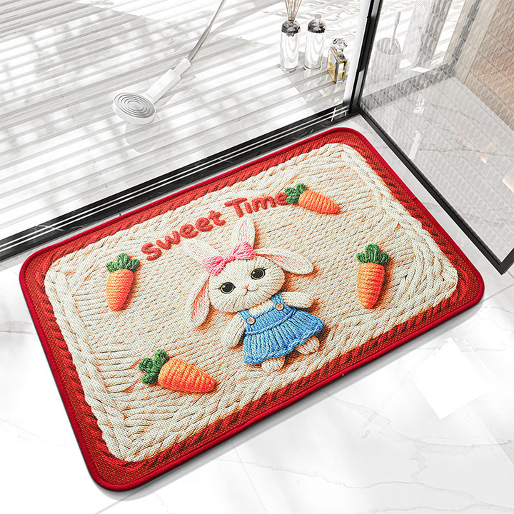 Cute Bunny-Themed Welcome Mat