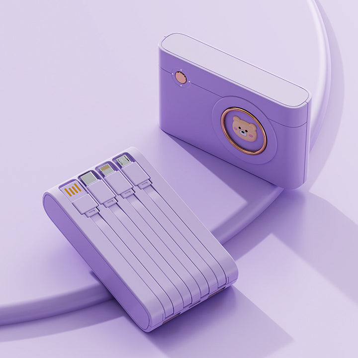 Portable power bank with integrated cable system and innovative charging functions Stornfield