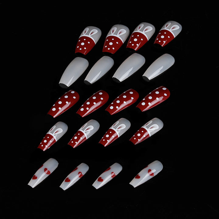 Playful Bunny-Themed Press-On Nail Art Stornfield