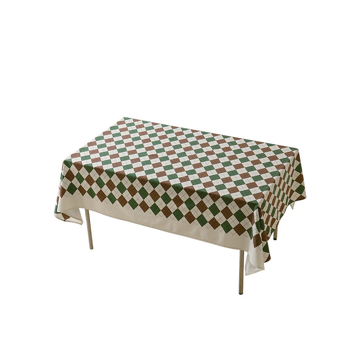 Diamond tablecloth made of easy-care cotton-polyester blend with decorative checkered pattern Stornfield