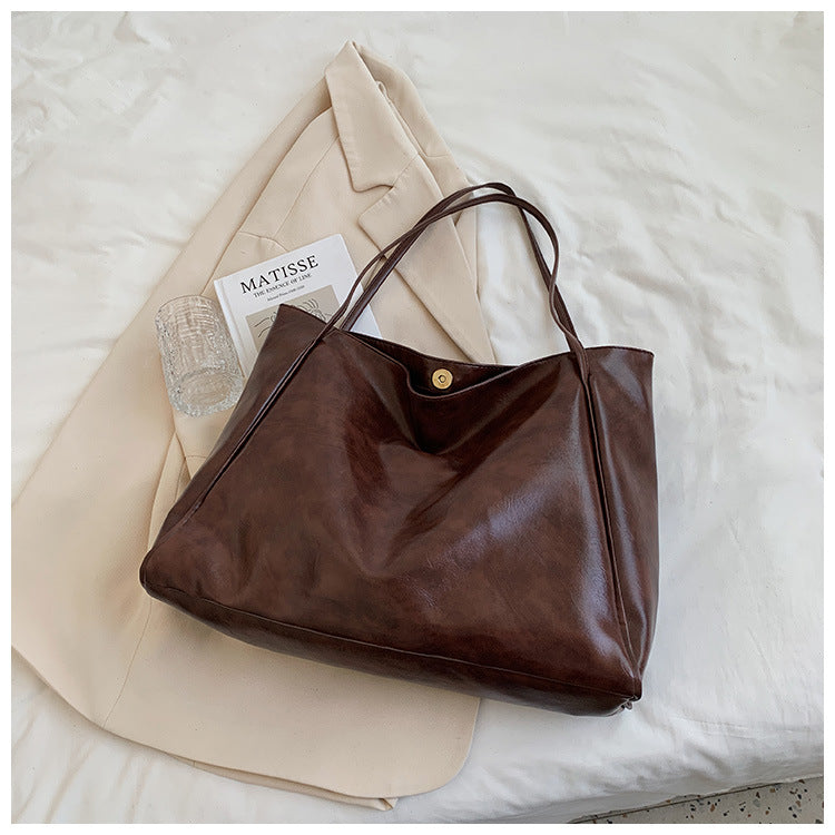 Sleek Vegan Leather Tote Bag