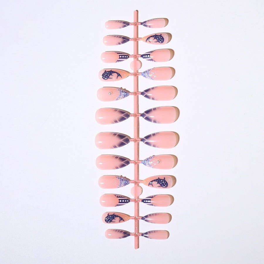 Elegant artificial nail set with maritime accents Stornfield