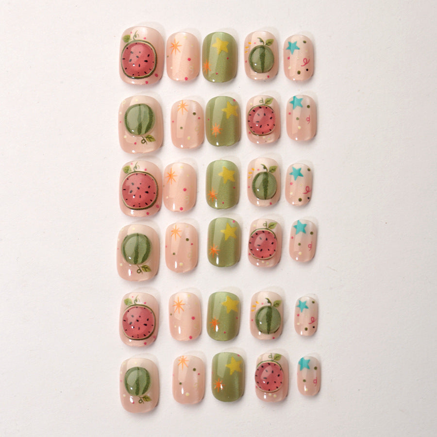 Artistic Fruit-Inspired Press-On Nail Art Set Stornfield