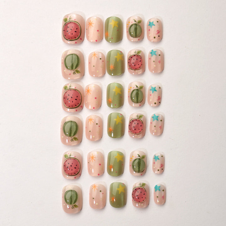 Artistic Fruit-Inspired Press-On Nail Art Set Stornfield
