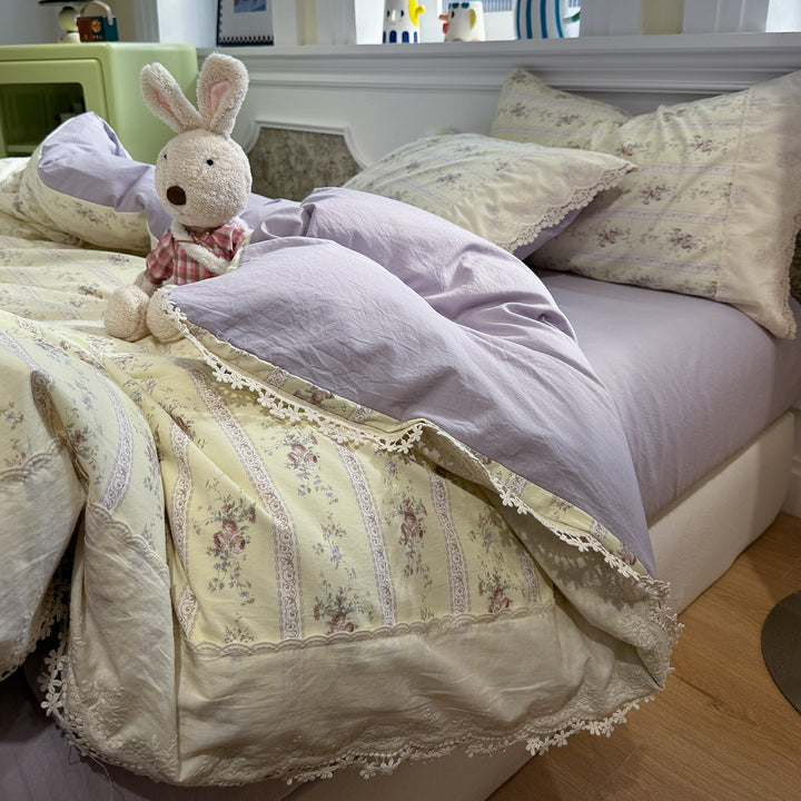 Vintage Floral Pattern Duvet Cover Set