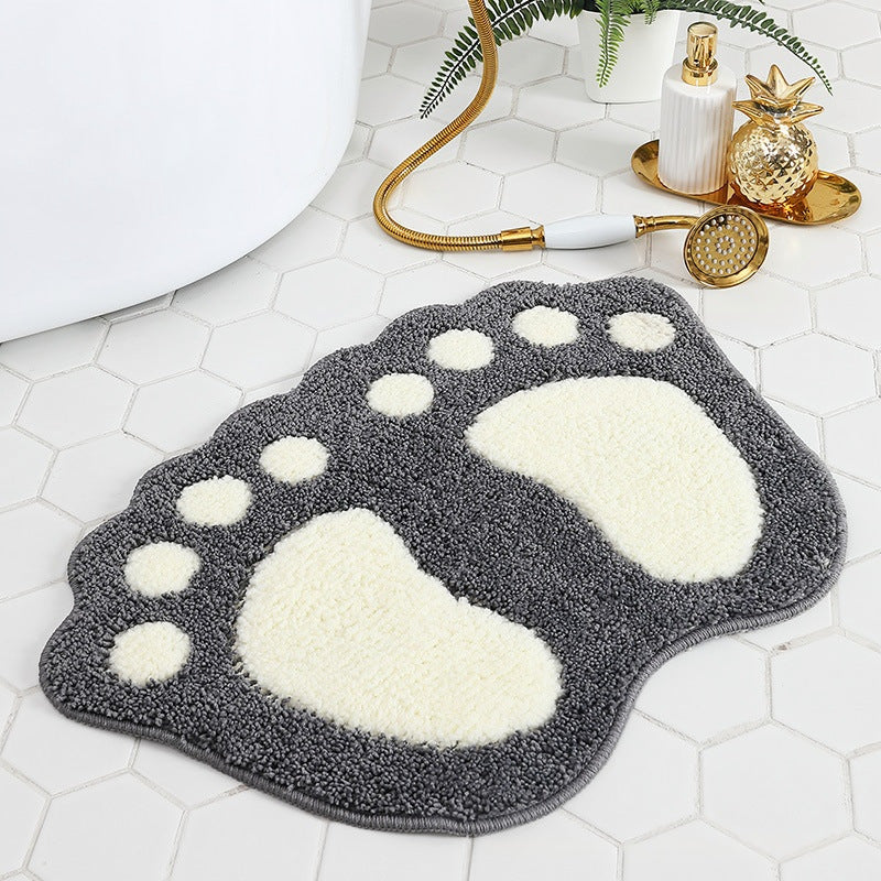 Playful Bear Paw Print Bath Mat