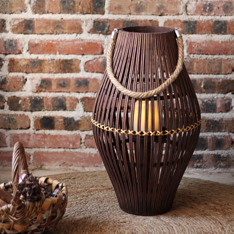 Rustic Rattan Lantern Stornfield