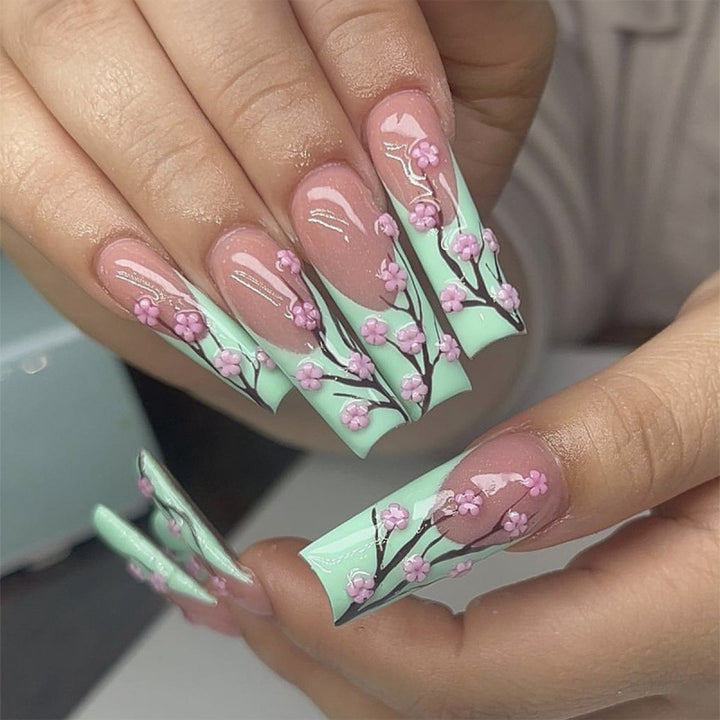 Artistic Floral Art Press-On Nail Set