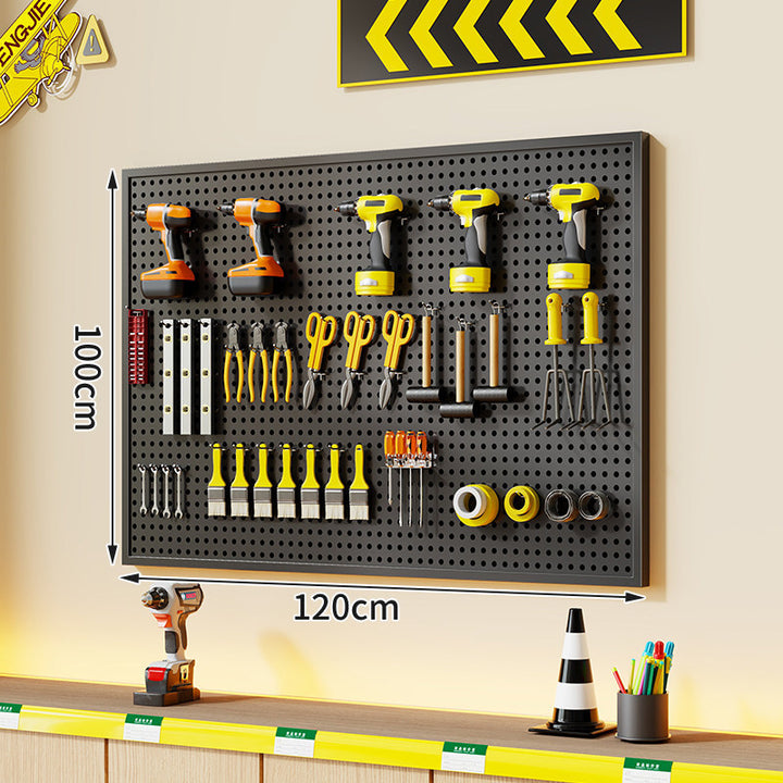 Large Rectangle Wall-Mounted Perforated Metal Pegboard Tool Storage Panel