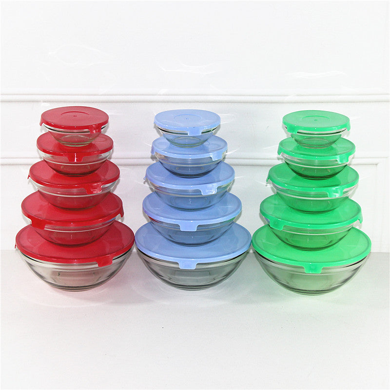 Women's set of stackable storage bowls with tight silicone lids Stornfield
