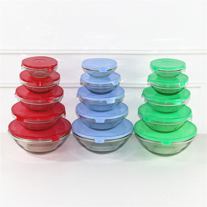 Women's set of stackable storage bowls with tight silicone lids Stornfield